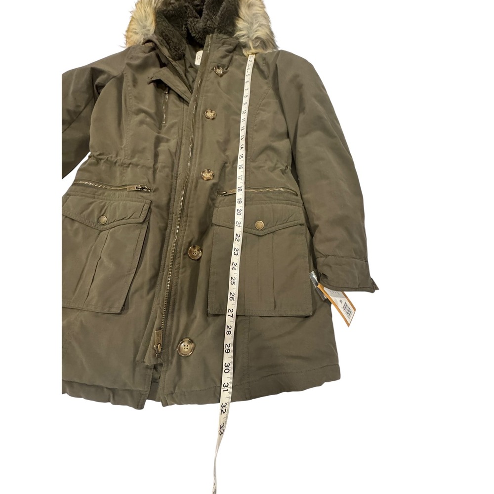 Rachel Rachel Roy Womens Olive Green Faux Fur Hooded Parka Jacket XS - Picture 6 of 13